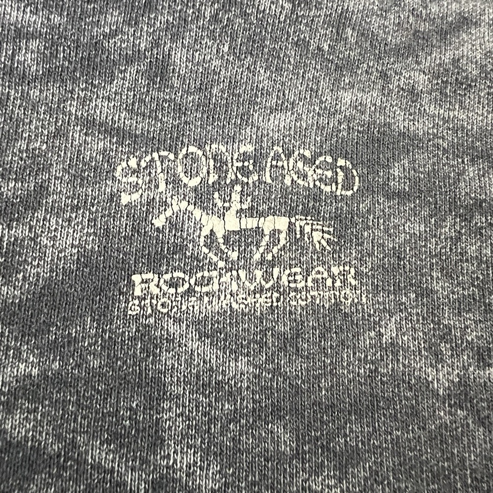 VTG Hanes Stone Aged Rockwear Sweatshirt Gray Acid Washed Buffalo XX LARGE 53" - Picture 6 of 11
